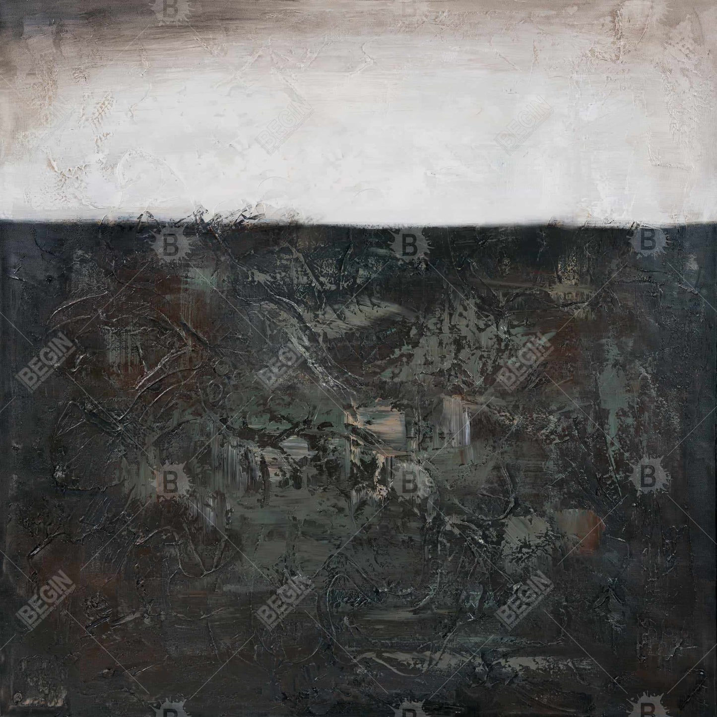 White Shapes Industrial Framed Canvas | Abstract Texture Decor