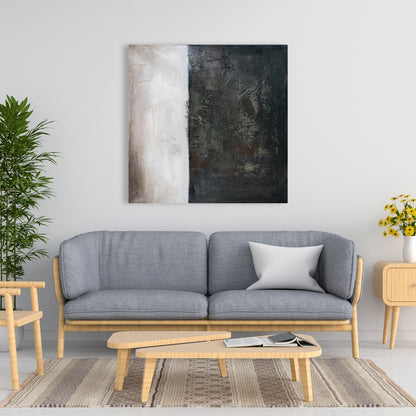 Industrial White Abstract Shape Canvas - Home Decor Wall Art