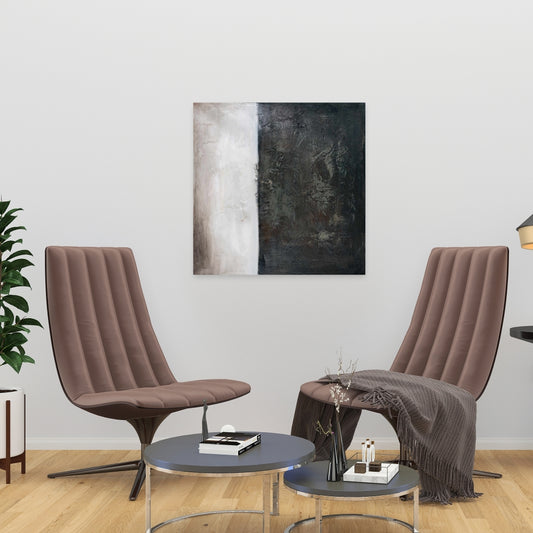 Industrial White Abstract Shape Canvas - Home Decor Wall Art
