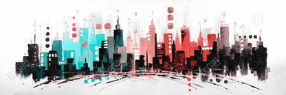 Toile colorée | Lignes or rose | Décoration d'intérieur moderne