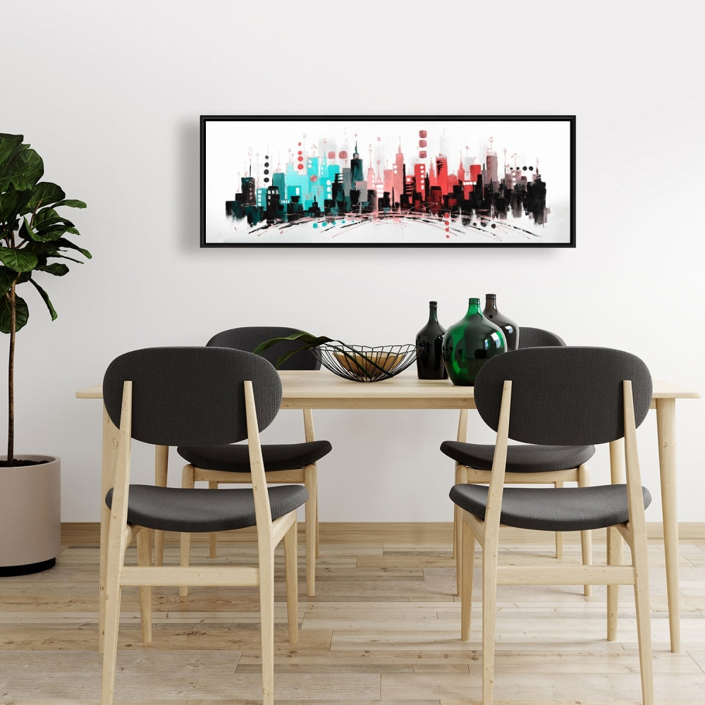 Toile colorée | Lignes or rose | Décoration d'intérieur moderne