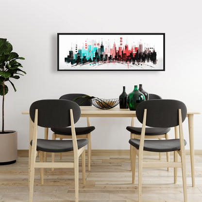 Toile colorée | Lignes or rose | Décoration d'intérieur moderne