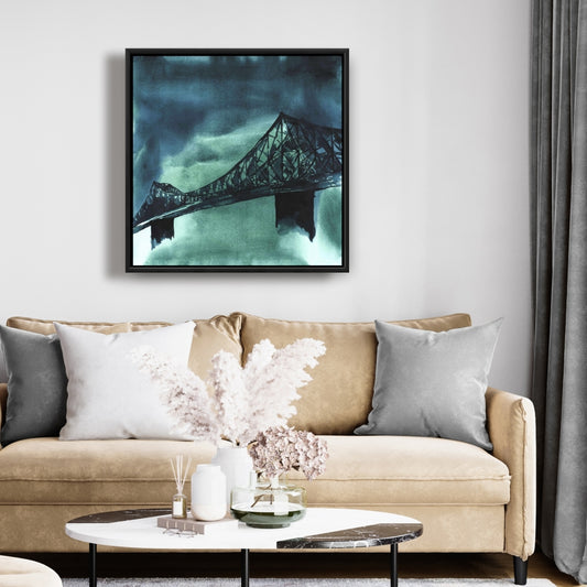 Blue Bridge Canvas | Montreal Jacques-Cartier Home Decor