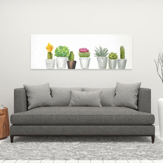 Mini Cactus & Succulents | Botanical Bathroom Canvas Decor