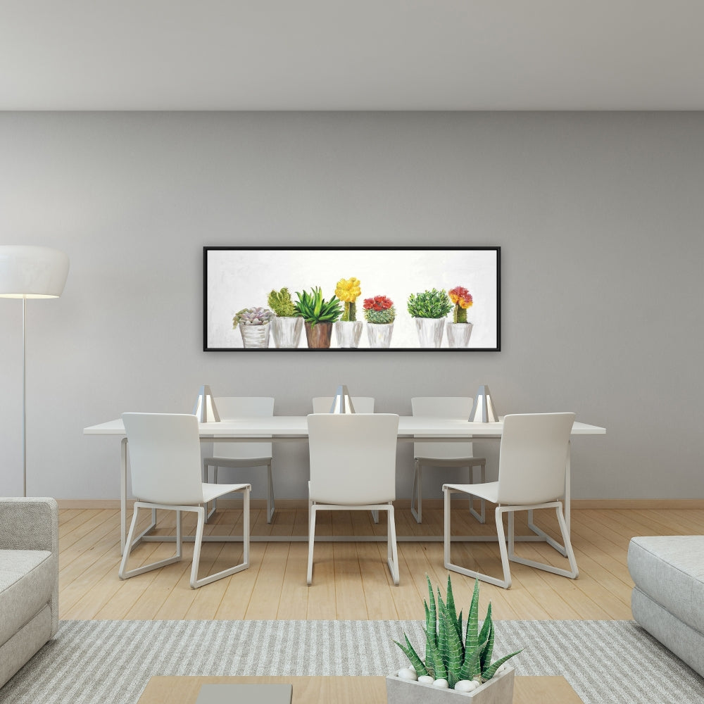 Toile encadrée Petits cactus et plantes succulentes | Décoration murale botanique