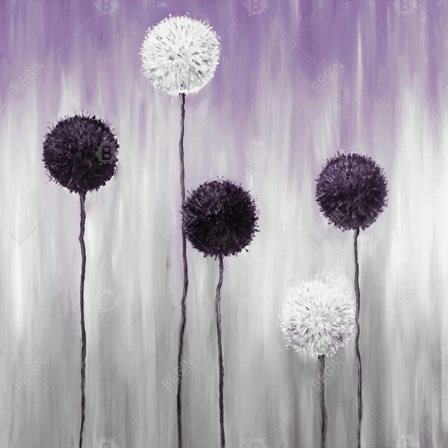 Toile « Allium violet et blanc » | Décoration de chambre