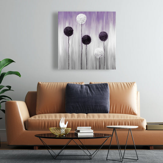 Toile « Allium violet et blanc » | Décoration de chambre