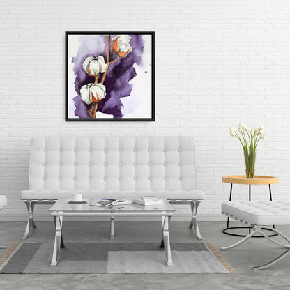 Toile Fleurs de coton | Décoration florale blanche