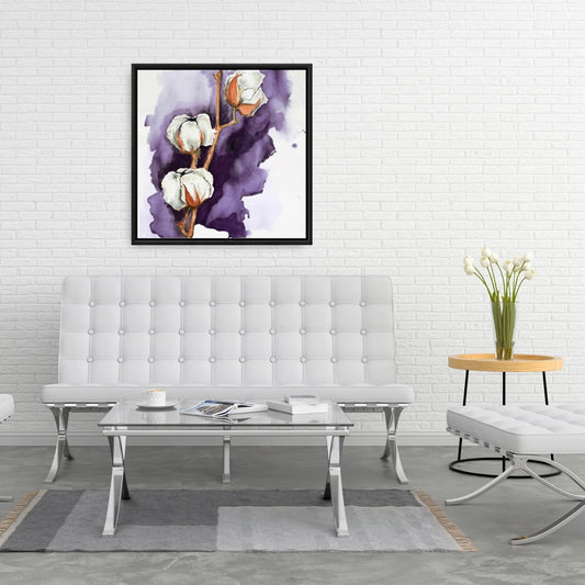 Toile Fleurs de coton | Décoration florale blanche