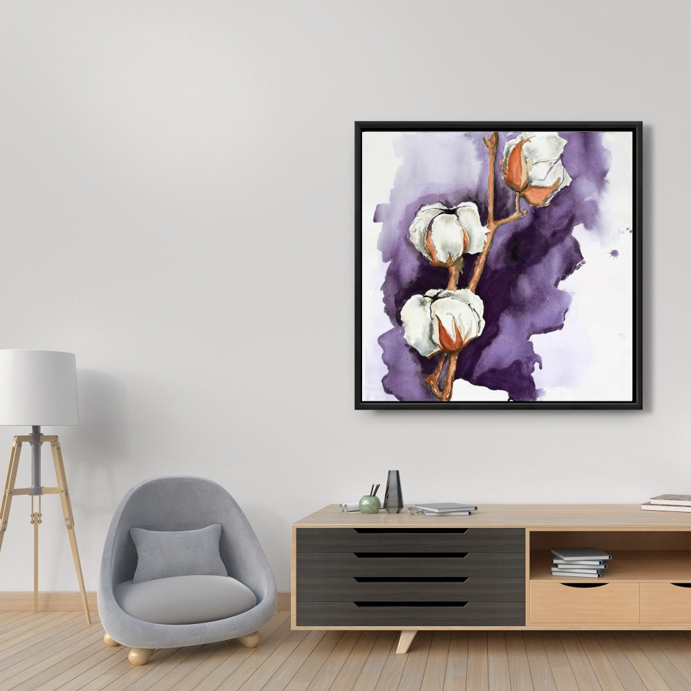 Toile Fleurs de coton | Décoration florale blanche