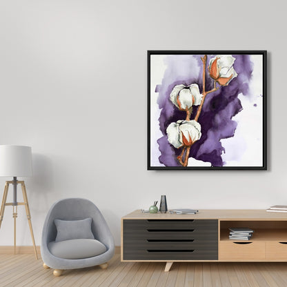 Toile Fleurs de coton | Décoration florale blanche