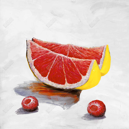 Toile « tranches de pamplemousse jaune » – Décoration murale de cuisine moderne