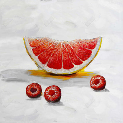 Toile encadrée « tranche de pamplemousse » | Décoration de cuisine | Décoration murale