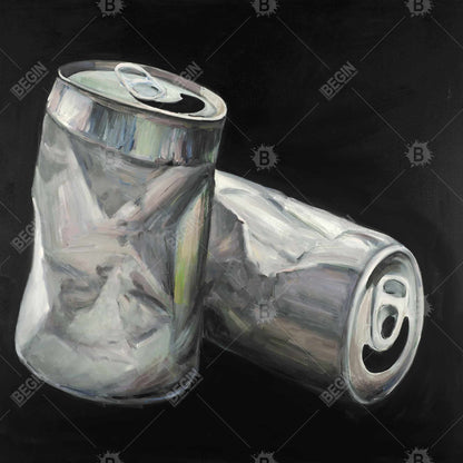Industrial White Gastronomy Canvas - Empty Cans Home Decor