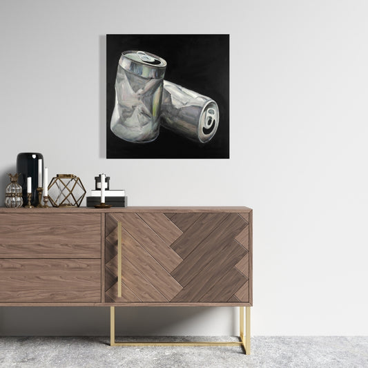 Industrial White Gastronomy Canvas - Empty Cans Home Decor