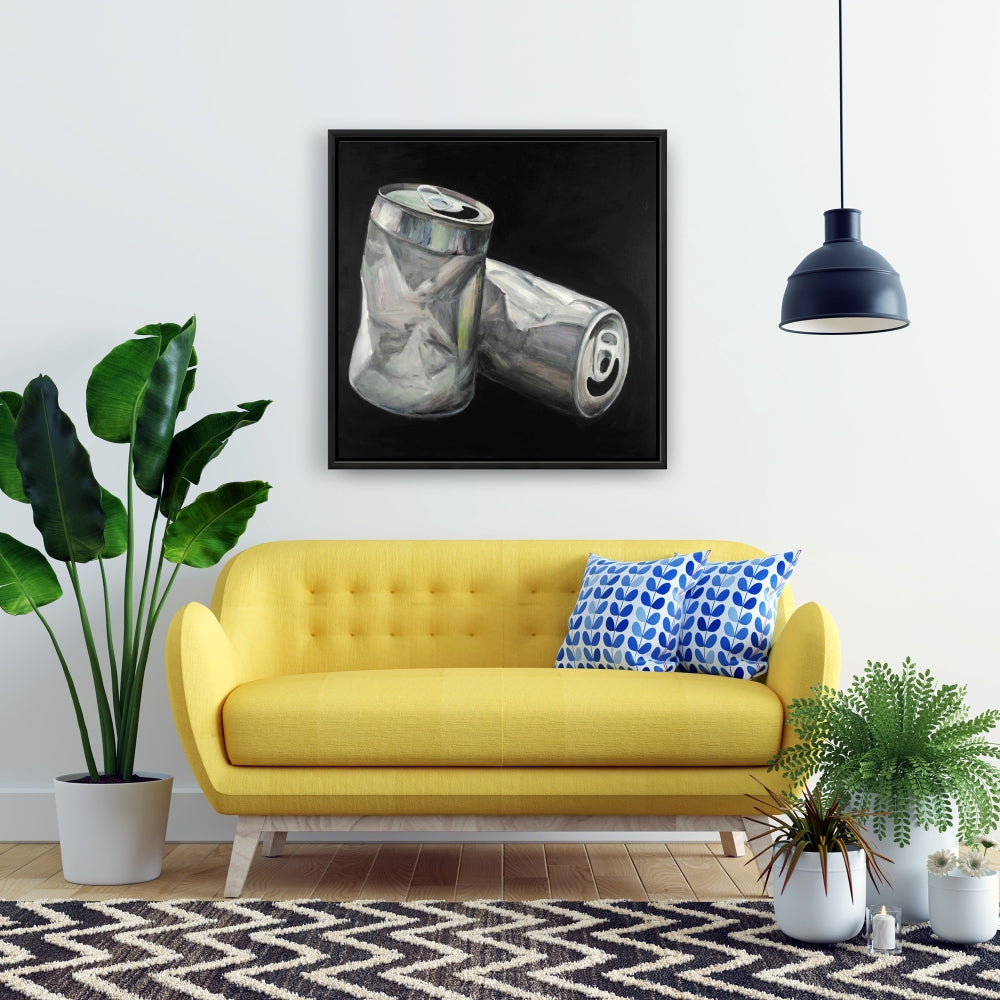 Toile encadrée industrielle – Canettes vides | Décoration d'intérieur