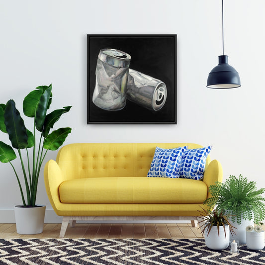 Toile encadrée industrielle – Canettes vides | Décoration d'intérieur