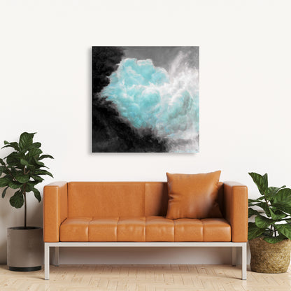 Turquoise Clouds Landscape Mountains Blue Canvas - Home Decor