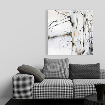 Winter Birches Canvas | Livingroom Wall Art Decor | Landscapes