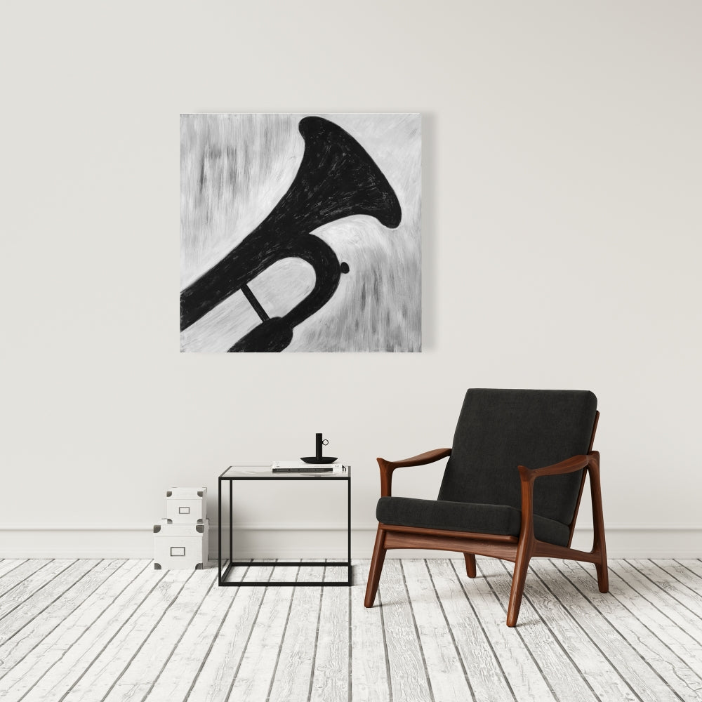 Silhouette of a Trumpet - Minimalist Canvas Home Decor