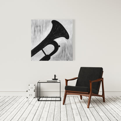 Silhouette of a Trumpet - Minimalist Canvas Home Decor