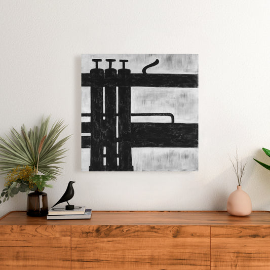Trumpet Pistons Canvas | Musical Home Decor for Livingroom