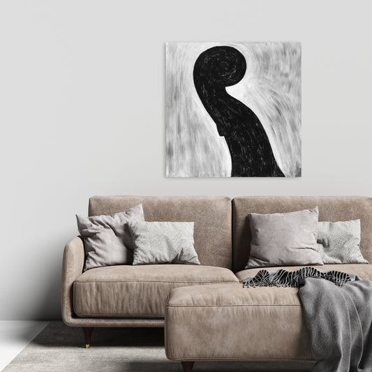 Scroll Violin Monochrome Canvas | Musical Instrument Decor