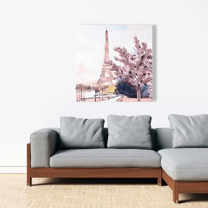 Blue Romantic Paris & Eiffel Scene Canvas | Home Decor Art