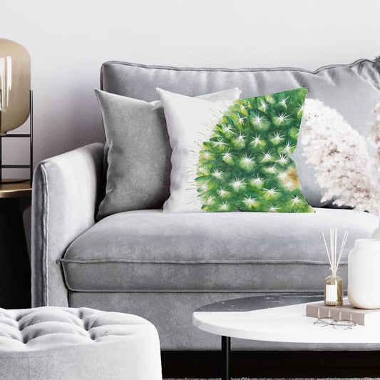 Watercolor Mini Cactus Pillow - Botanical Green Home Decor