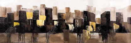 Paysage urbain abstrait aux tons terreux | Toile encadrée Villes brunes