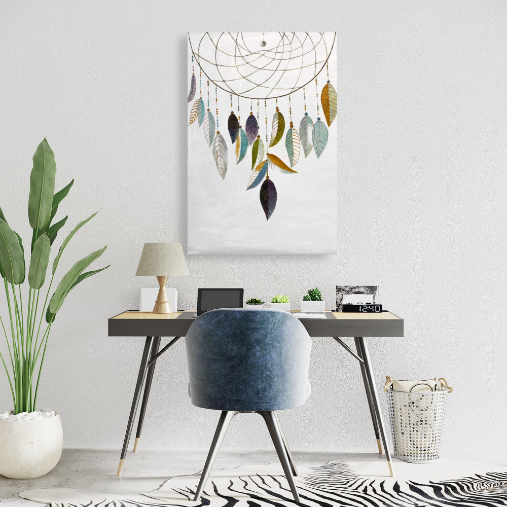 Dreamcatcher with Feathers Blue Bedroom Canvas | Home Decor