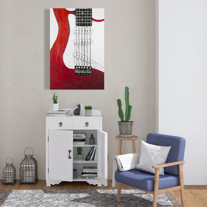 Red Electric Guitar Canvas - Musical Home Decor for Livingroom