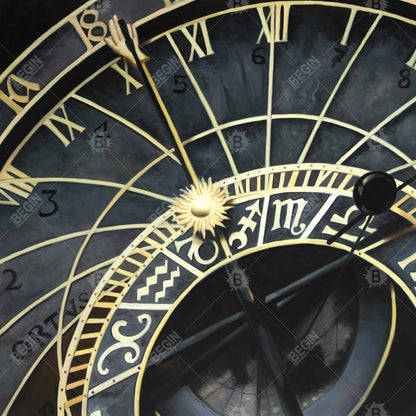 Horloge astrologique sur toile encadrée | Décoration d'intérieur astronomique