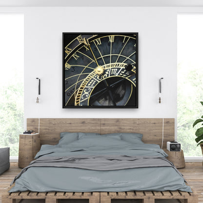 Horloge astrologique sur toile encadrée | Décoration d'intérieur astronomique