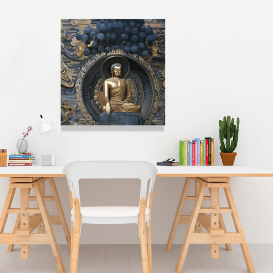 Grand Buddha Lingshan Canvas | Spiritual Living Room Decor