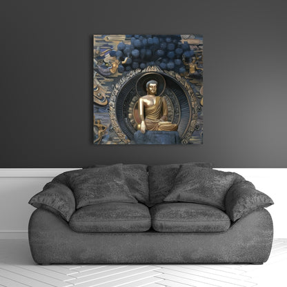 Toile du Grand Bouddha Lingshan | Décoration spirituelle pour salon