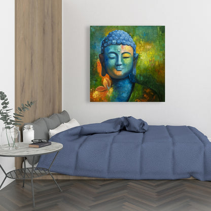 Toile Bouddha bienheureux | Décoration de chambre asiatique | Art spirituel