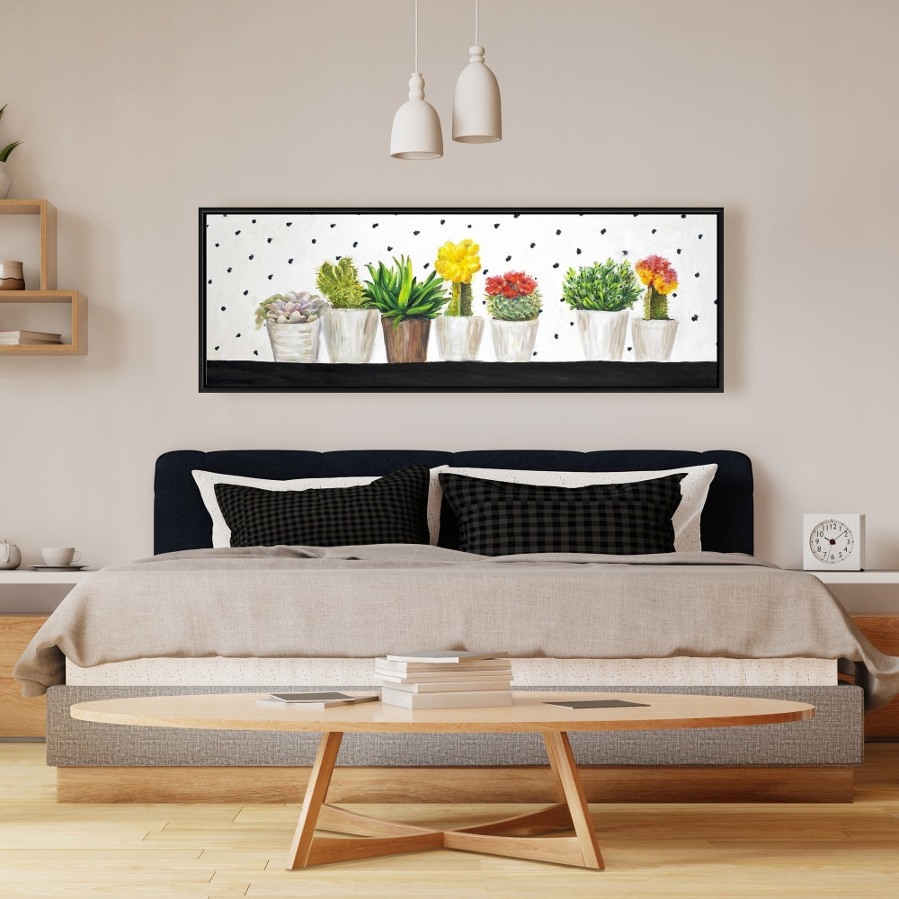 Toile encadrée Petits cactus et plantes succulentes - Décoration d'intérieur exotique