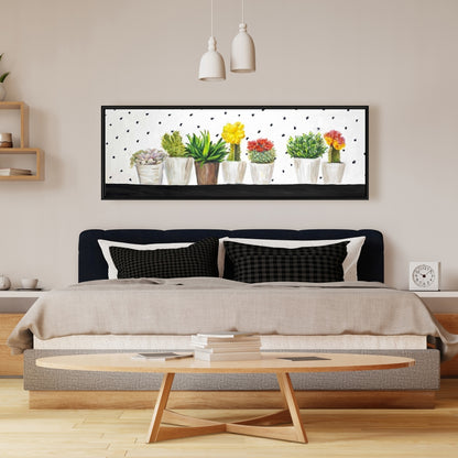 Toile encadrée Petits cactus et plantes succulentes - Décoration d'intérieur exotique