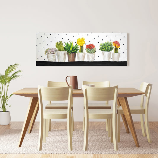 Small Cactus & Succulents Canvas | Exotic Floral Home Decor