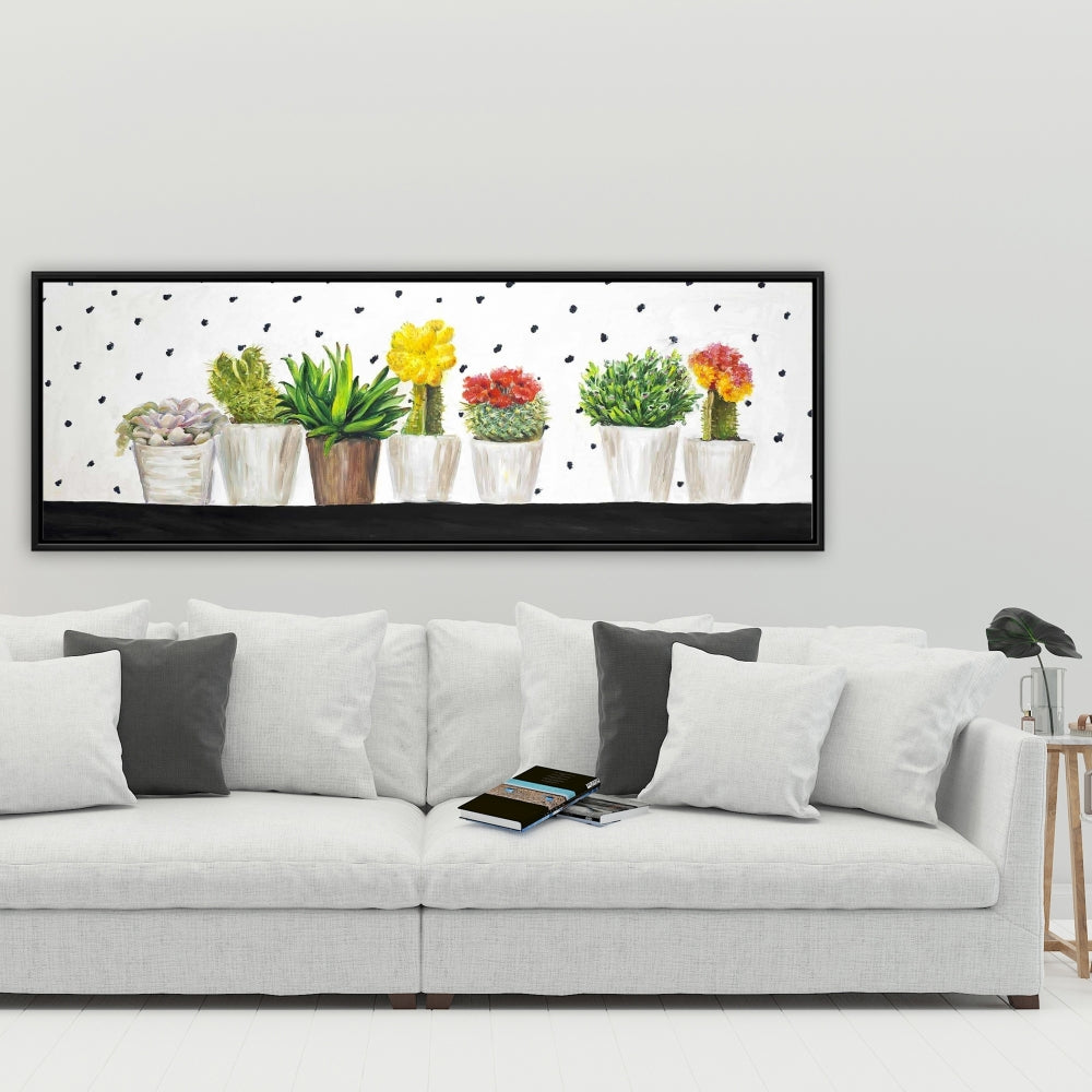 Toile encadrée Petits cactus et plantes succulentes - Décoration d'intérieur exotique