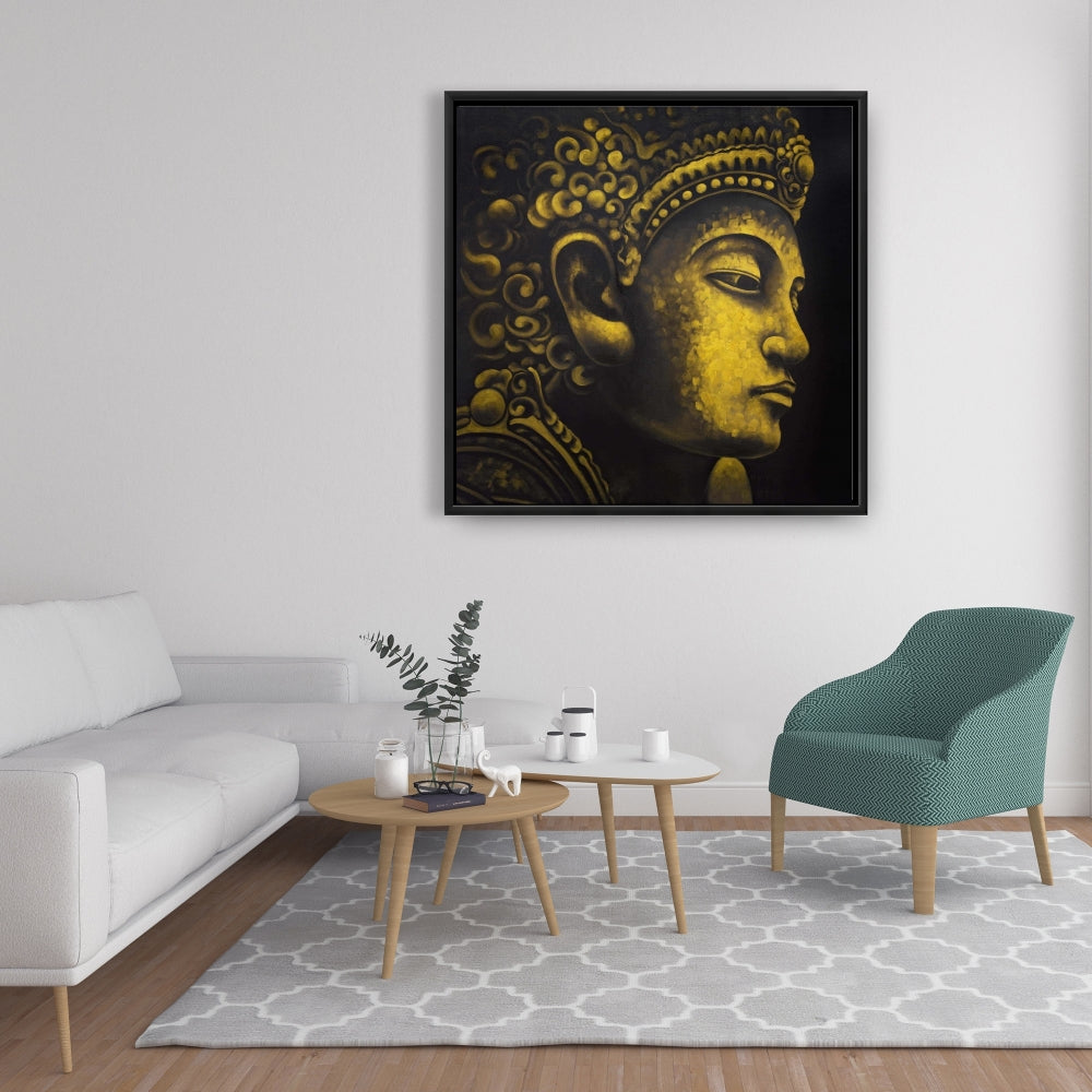 Toile encadrée Bouddha d'Indonésie | Décoration intérieure spirituelle