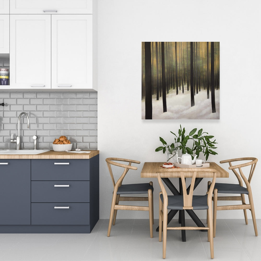 Silent Forest Rustic Brown Trees Canvas - Home Decor Art