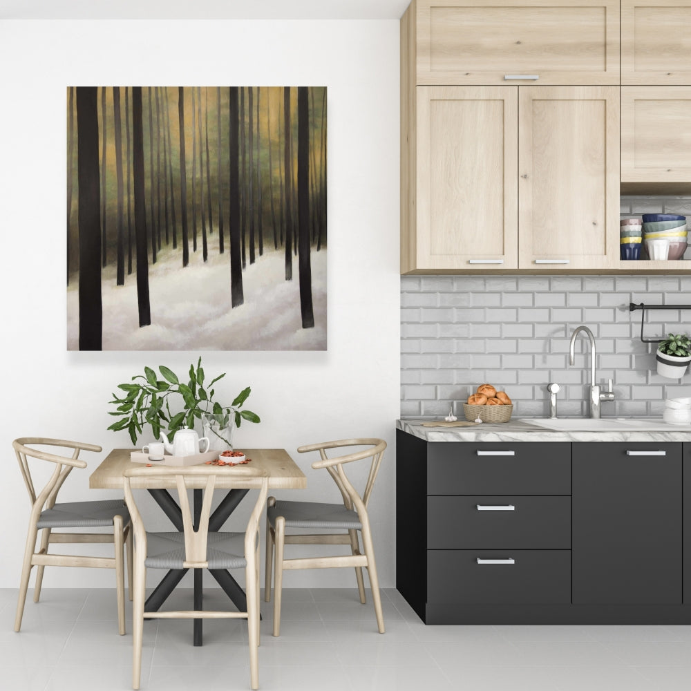 Silent Forest Rustic Brown Trees Canvas - Home Decor Art