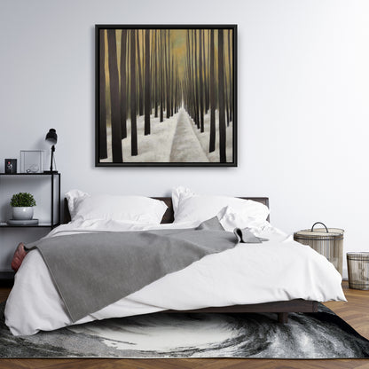 Toile de salon rustique marron | Décoration de randonnée en forêt