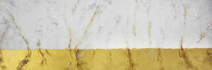 Golden Shine White Framed Canvas - Modern Home Decor Art
