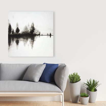 Reflection Minimalist Canvas - Trees Landscape Home Decor Art