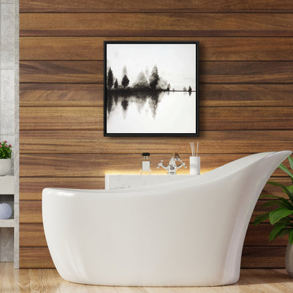 White Trees Minimalist Framed Canvas - Reflection Home Decor