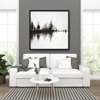 White Trees Minimalist Framed Canvas - Reflection Home Decor
