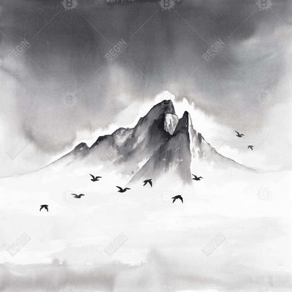 Mountain Peak Framed Canvas | Minimalist Bedroom Decor